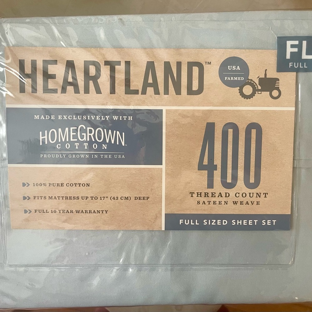 Heartland Full Size Sheet Set - gray